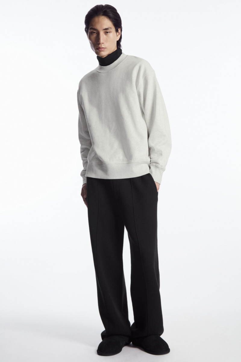 Men's COS Mock-Neck Sweatshirt Grey NZ-80RPASDWV