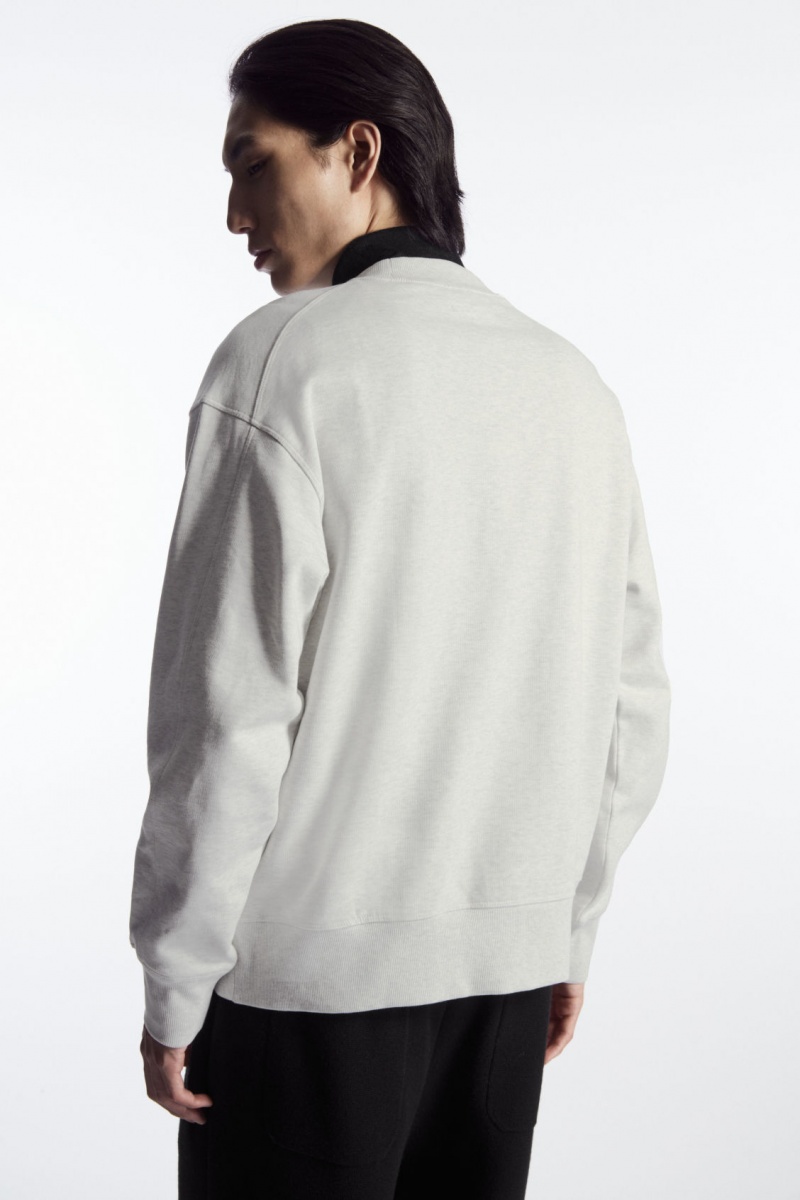 Men's COS Mock-Neck Sweatshirt Grey NZ-80RPASDWV