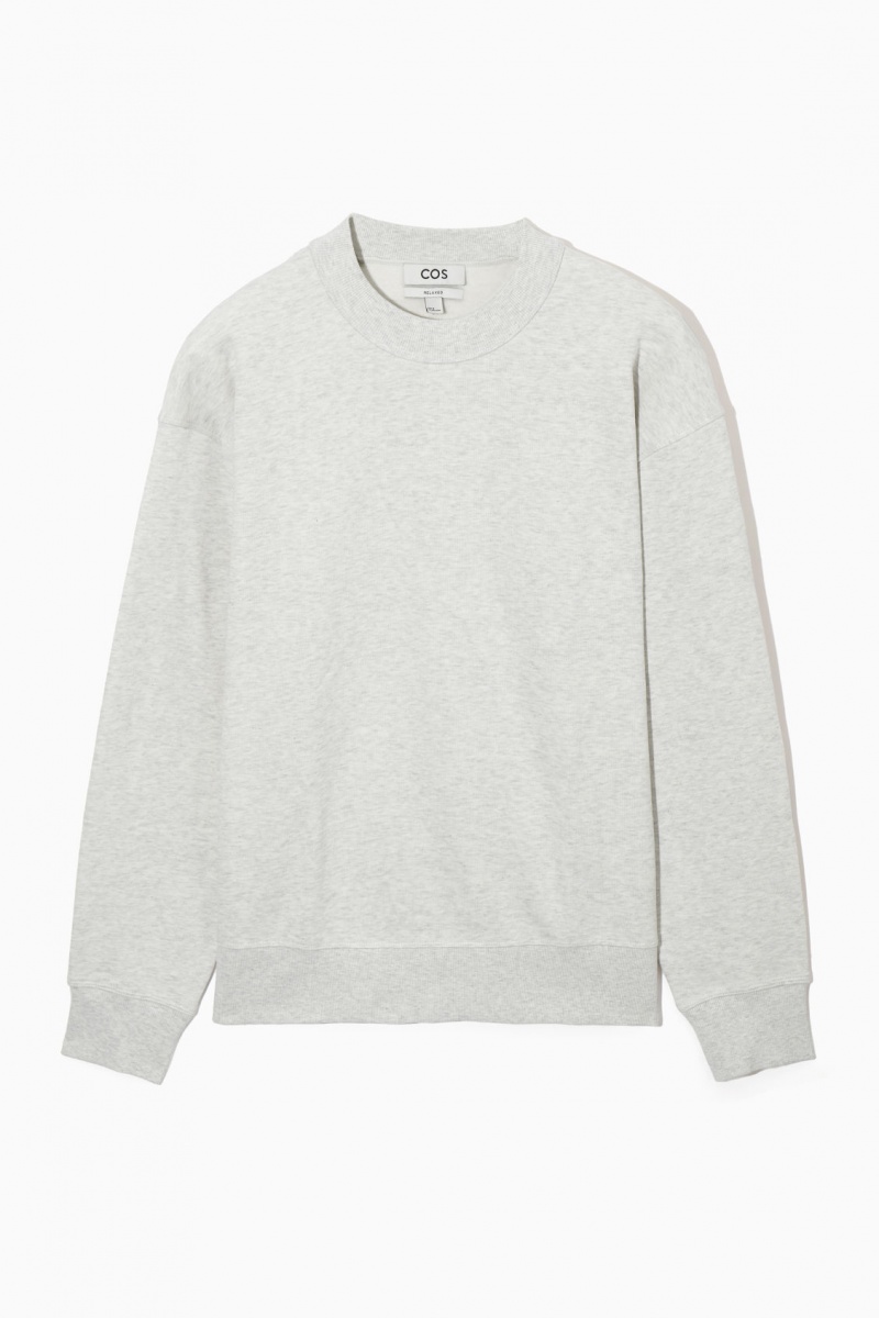 Men's COS Mock-Neck Sweatshirt Grey NZ-80RPASDWV