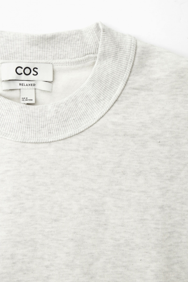 Men's COS Mock-Neck Sweatshirt Grey NZ-80RPASDWV