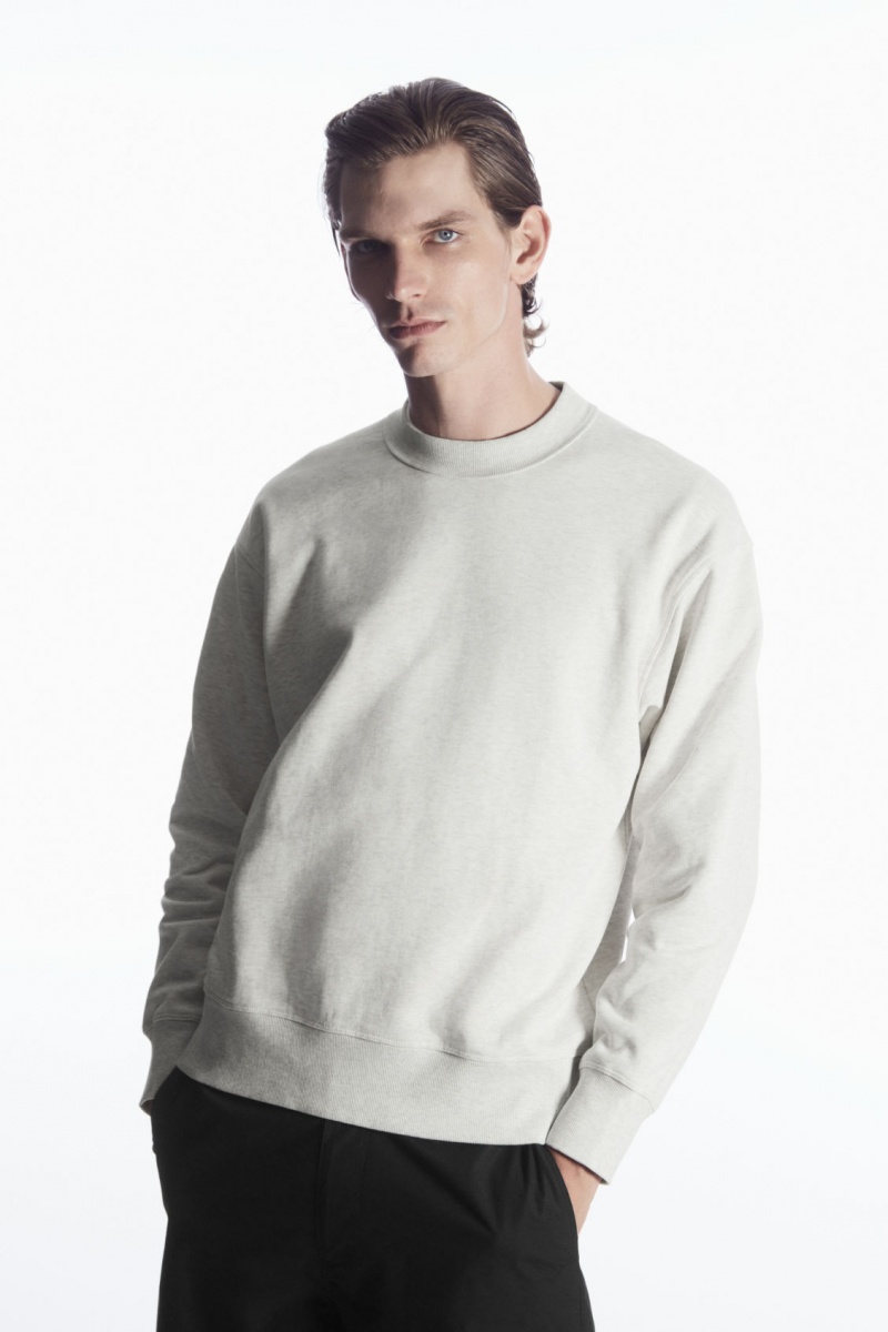 Men\'s COS Mock-Neck Sweatshirt Grey NZ-80RPASDWV