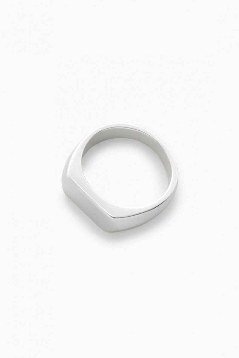Men's COS Narrow Signet Rings Silver NZ-12PGCQXHY