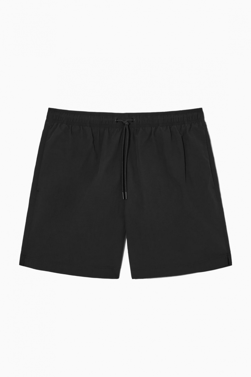 Men's COS Nylon Drawstring Swim Shorts Black NZ-63SEMZDIB