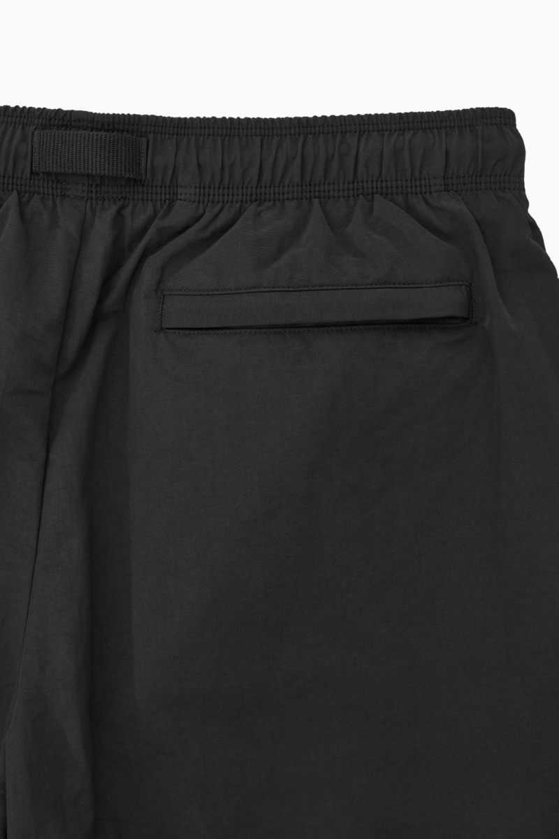 Men's COS Nylon Drawstring Swim Shorts Black NZ-63SEMZDIB