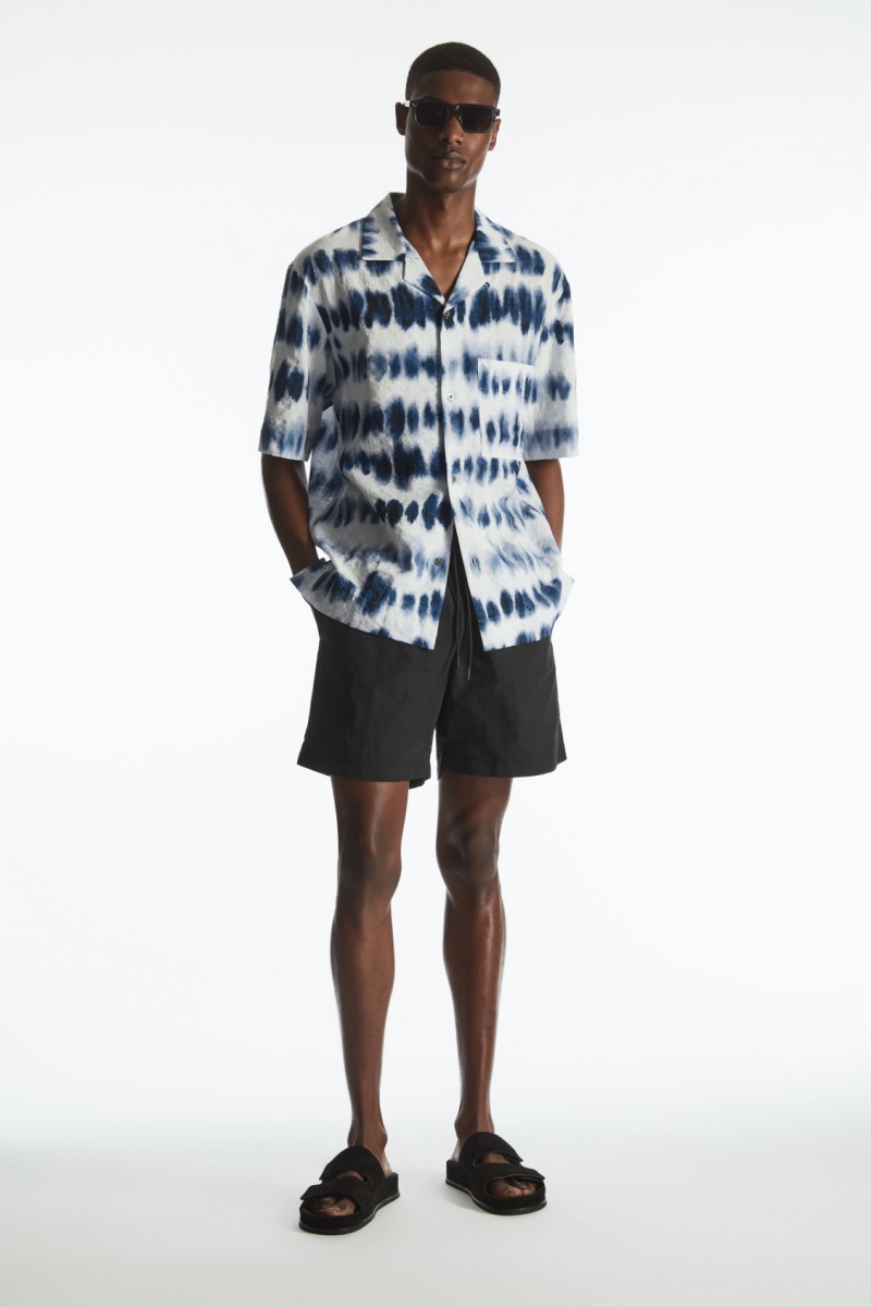 Men's COS Nylon Drawstring Swim Shorts Black NZ-15JGNDYIC