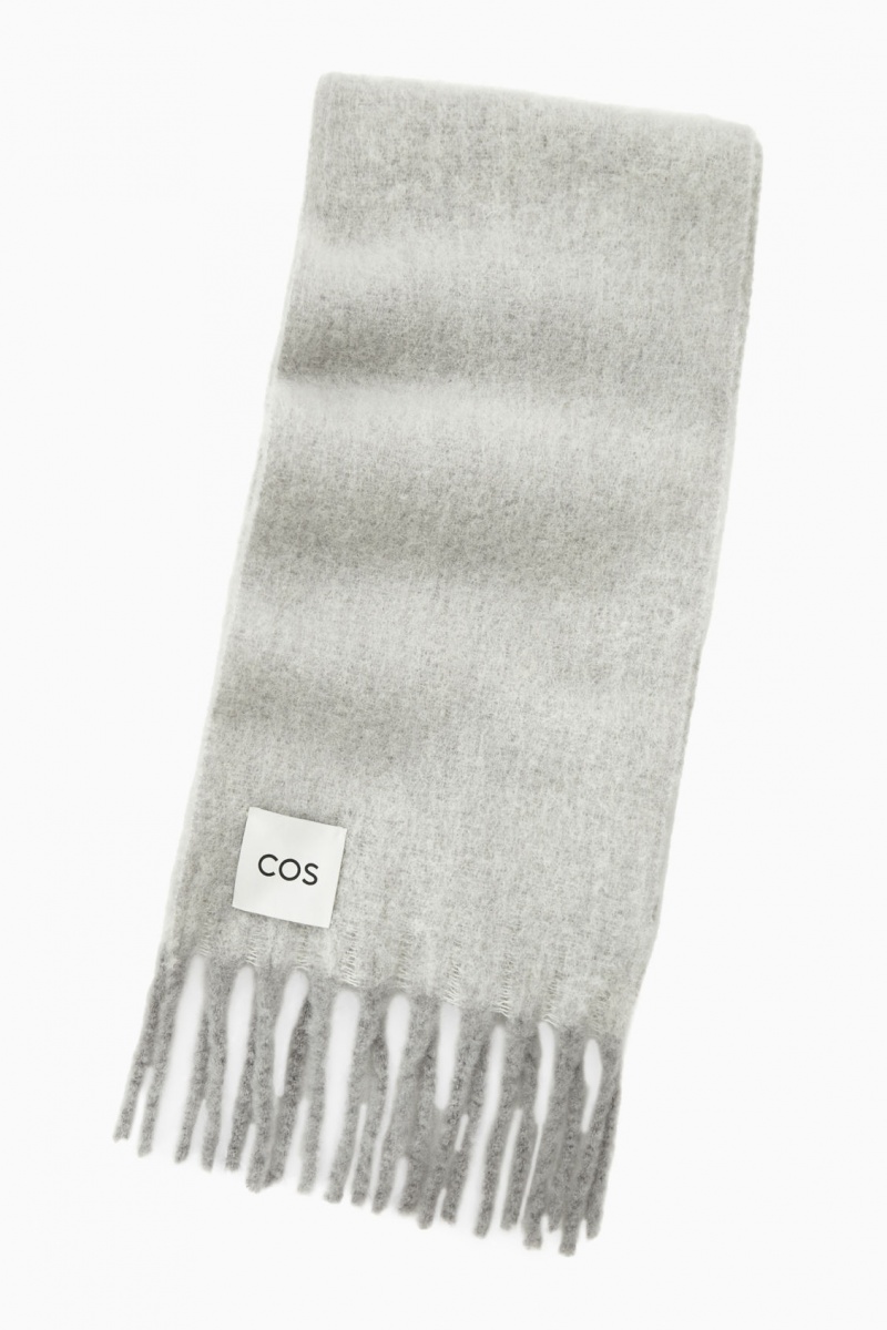 Men's COS Oversized Alpaca-Blend Scarf Light Grey NZ-18ARBKYSM