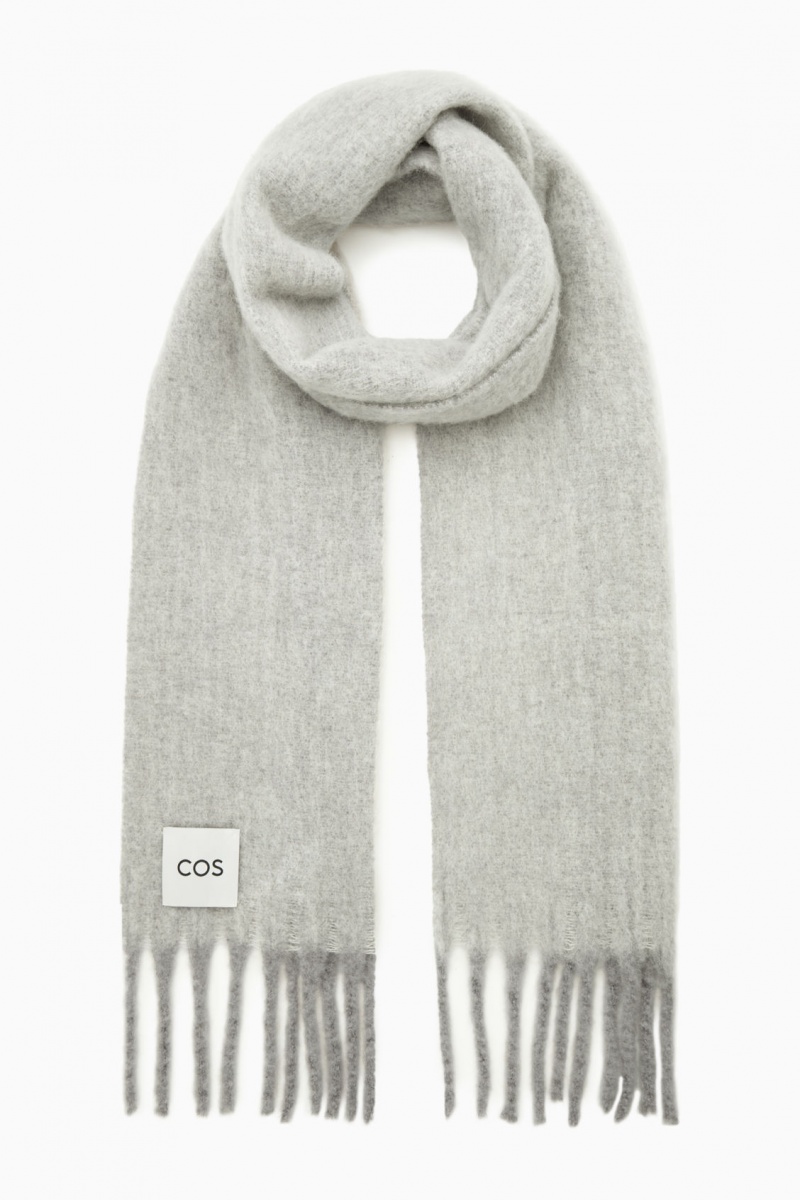 Men\'s COS Oversized Alpaca-Blend Scarf Light Grey NZ-18ARBKYSM