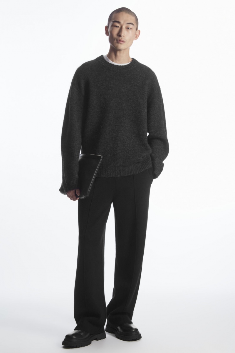 Men's COS Oversized Alpaca-Blend Sweaters Black NZ-20ADHIWOQ