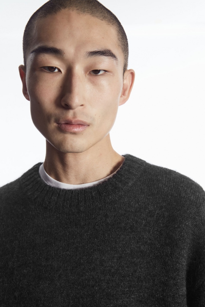 Men's COS Oversized Alpaca-Blend Sweaters Black NZ-20ADHIWOQ