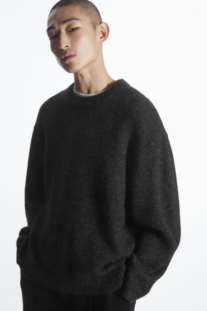 Men\'s COS Oversized Alpaca-Blend Sweaters Black NZ-20ADHIWOQ