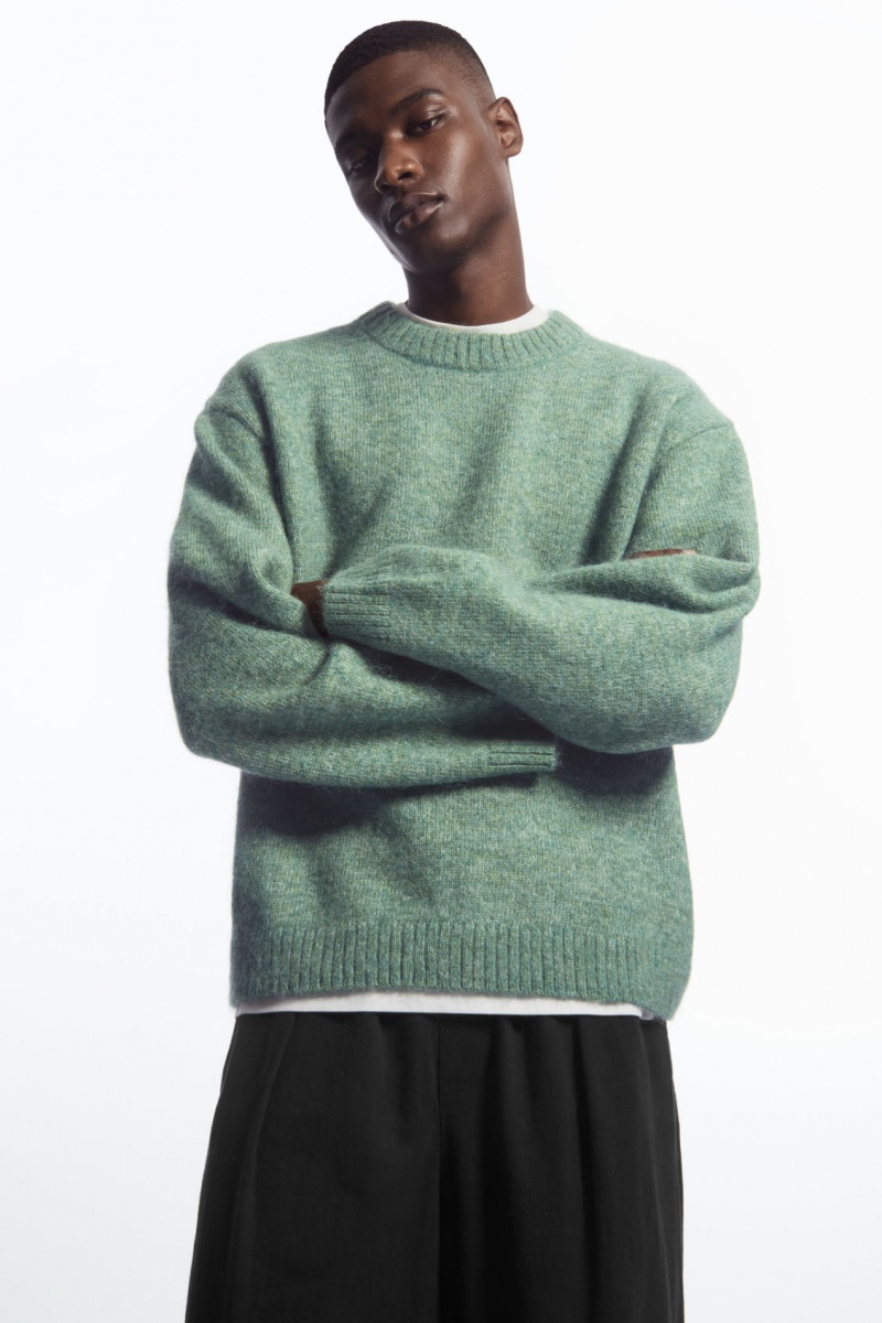 Men's COS Oversized Alpaca-Blend Sweaters Green NZ-05EWFUZLI