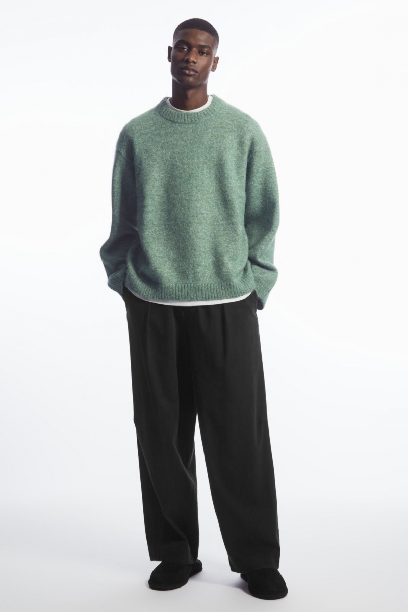 Men's COS Oversized Alpaca-Blend Sweaters Green NZ-05EWFUZLI