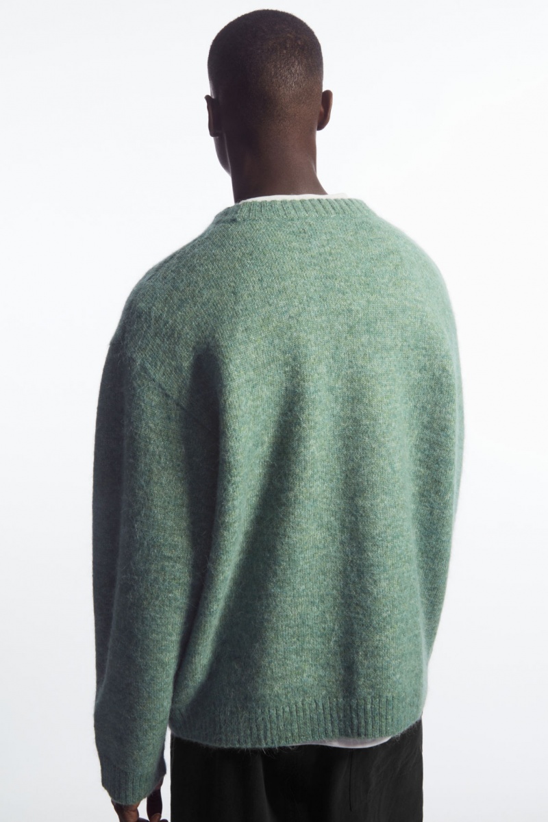 Men's COS Oversized Alpaca-Blend Sweaters Green NZ-05EWFUZLI