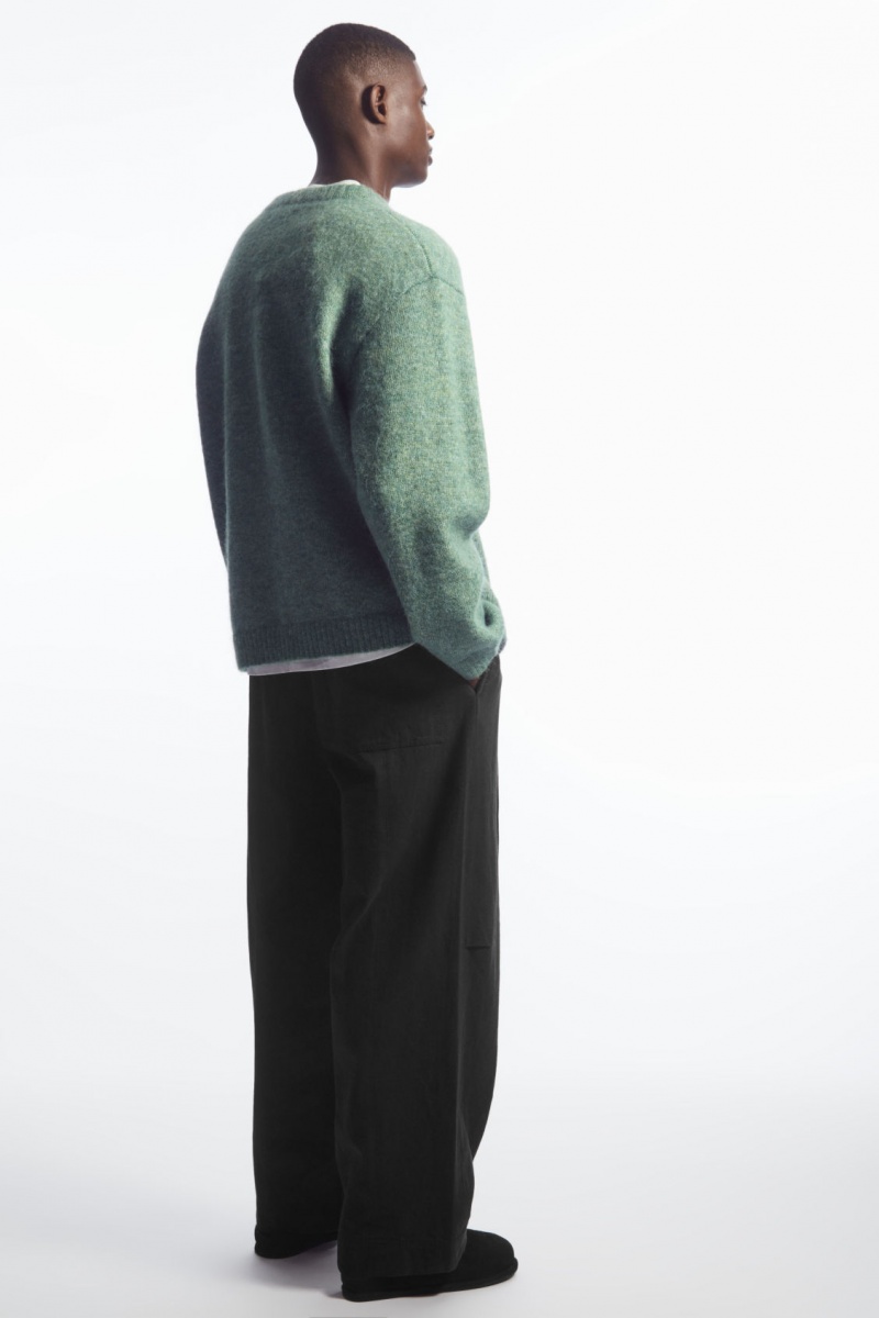 Men's COS Oversized Alpaca-Blend Sweaters Green NZ-05EWFUZLI