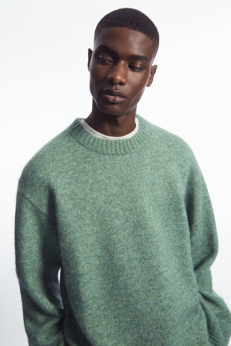 Men's COS Oversized Alpaca-Blend Sweaters Green NZ-05EWFUZLI