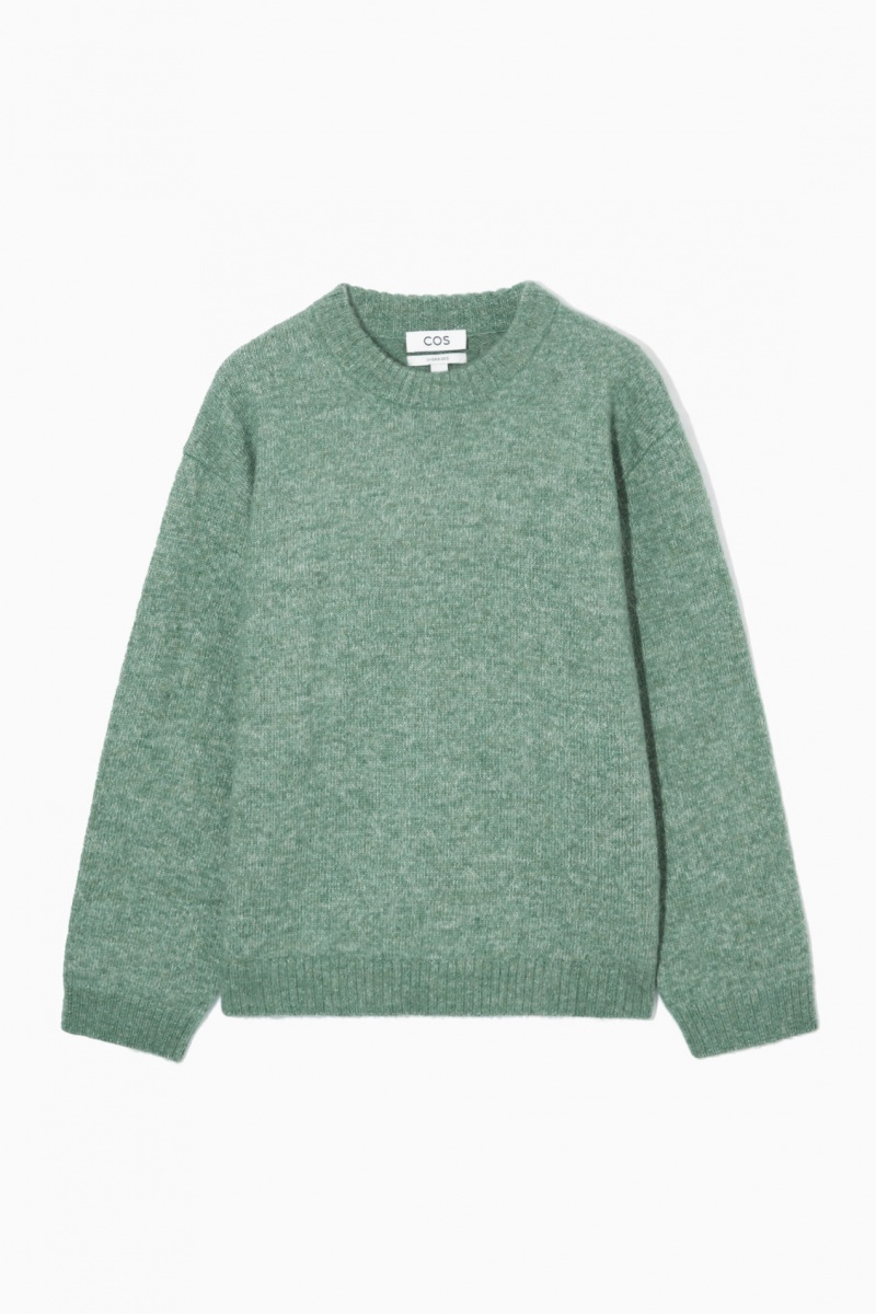 Men's COS Oversized Alpaca-Blend Sweaters Green NZ-05EWFUZLI