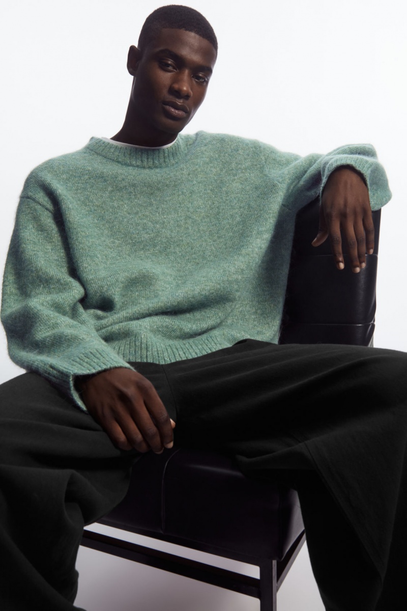 Men\'s COS Oversized Alpaca-Blend Sweaters Green NZ-05EWFUZLI