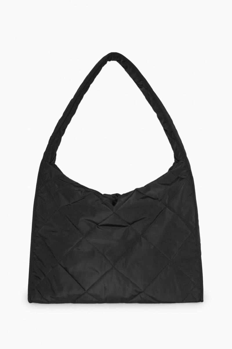 Men's COS Oversized Diamond-Quilted Shoulder Bags Black NZ-03EFWCVDX