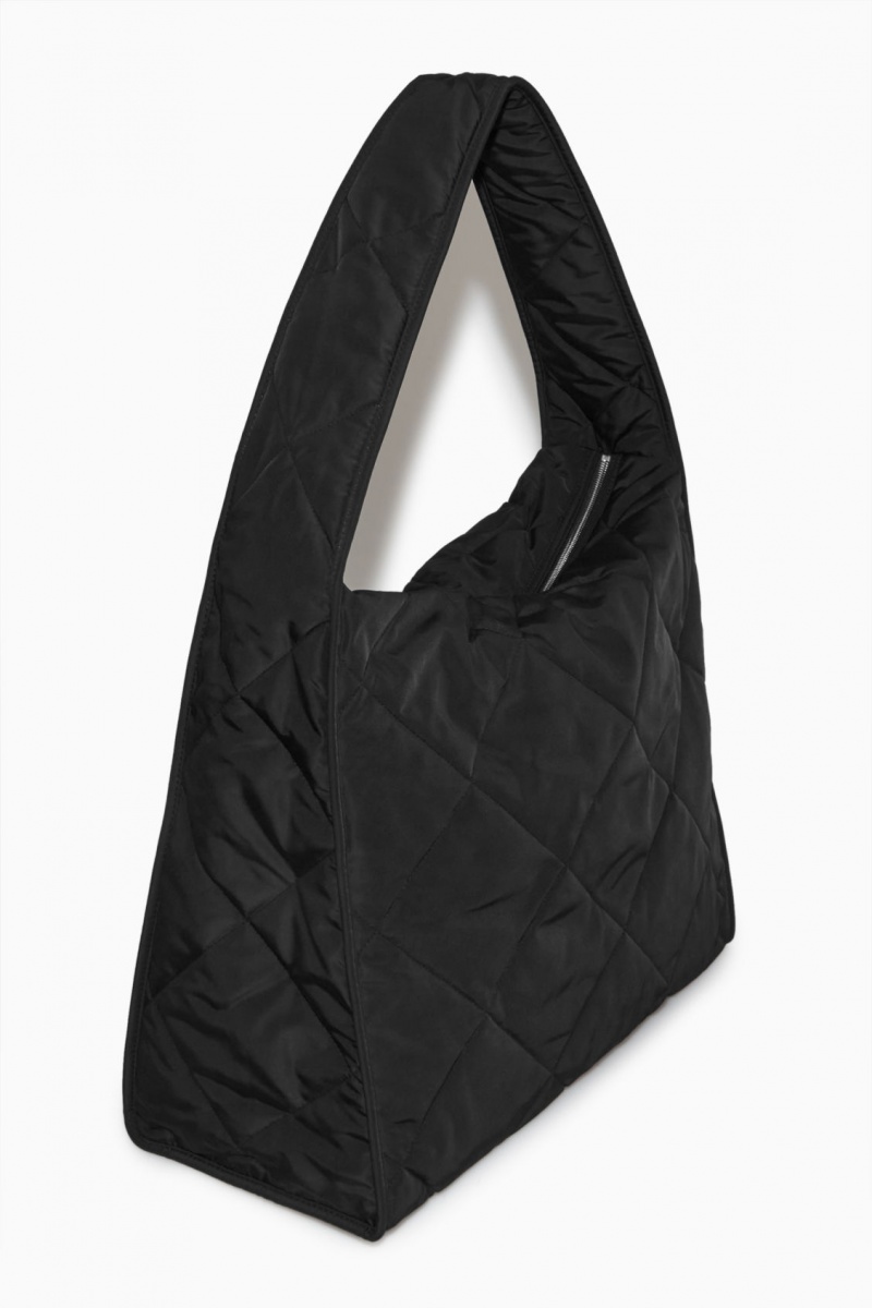 Men's COS Oversized Diamond-Quilted Shoulder Bags Black NZ-03EFWCVDX