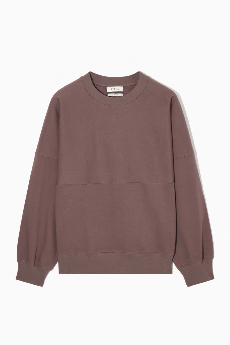 Men's COS Oversized Exposed-Seam Sweatshirt Purple NZ-86ELXSVNZ