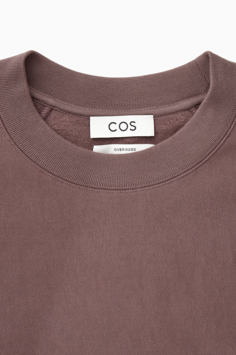 Men's COS Oversized Exposed-Seam Sweatshirt Purple NZ-86ELXSVNZ