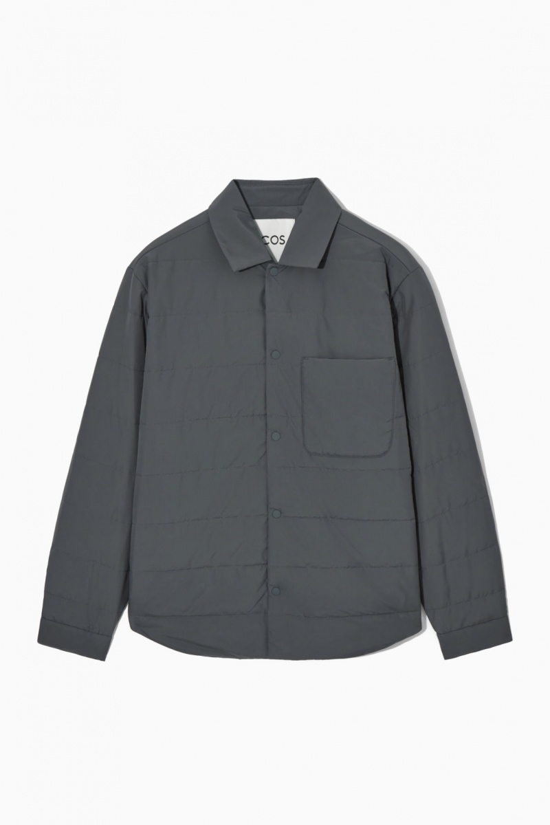 Men's COS Padded Overshirt Shirts Dark Grey NZ-49SBVHCLQ
