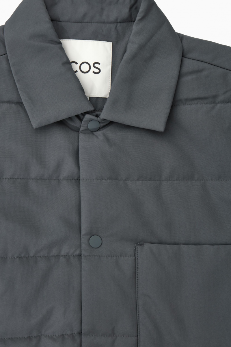 Men's COS Padded Overshirt Shirts Dark Grey NZ-49SBVHCLQ