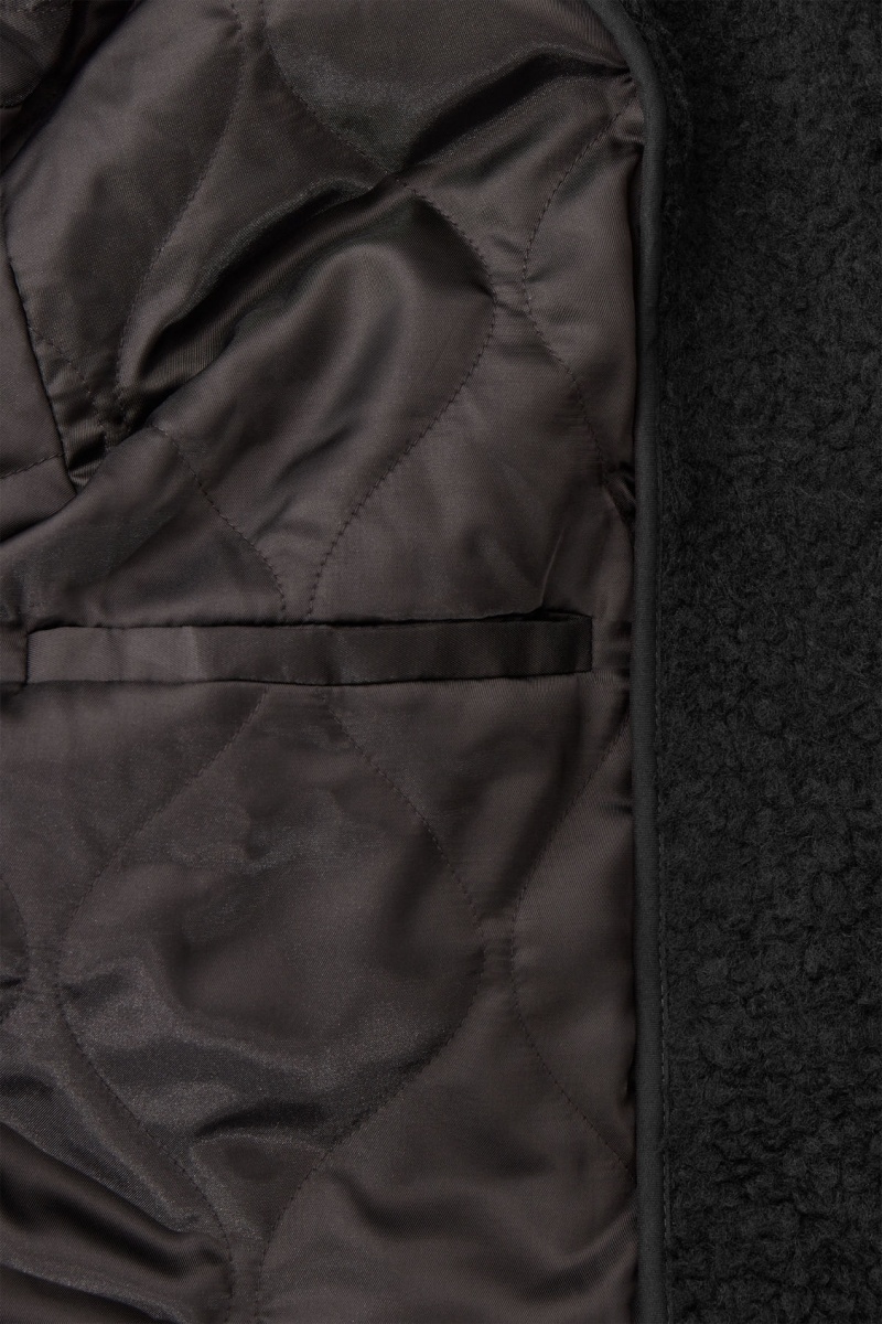 Men's COS Padded Teddy Jackets Black NZ-14BZUKGIC