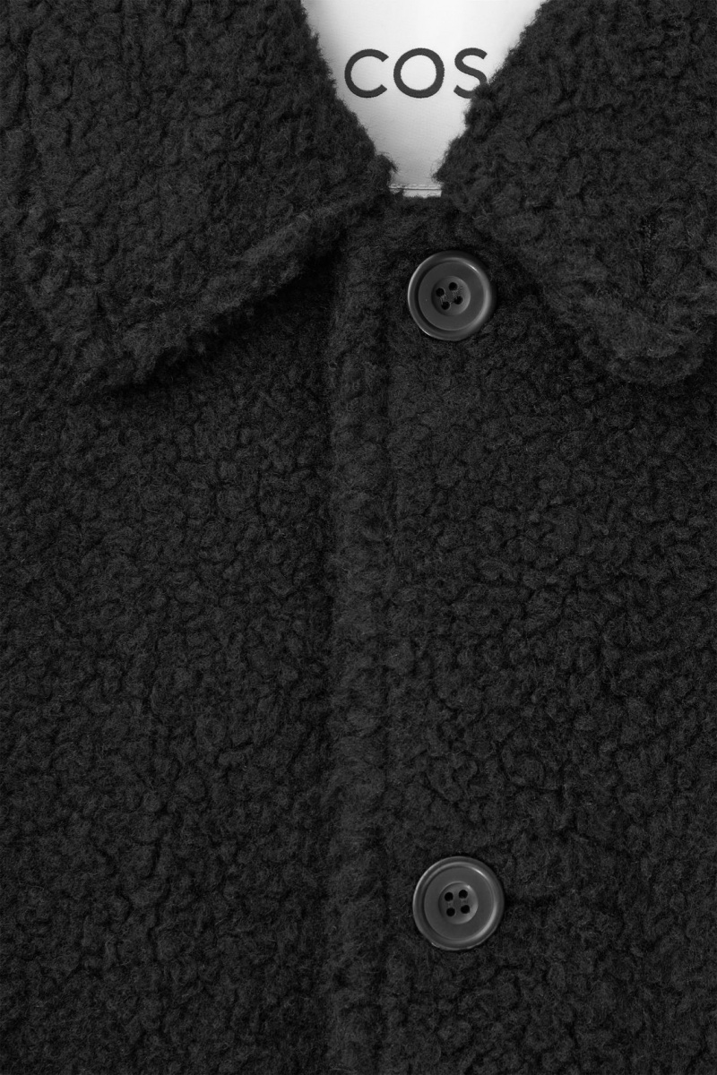 Men's COS Padded Teddy Jackets Black NZ-14BZUKGIC