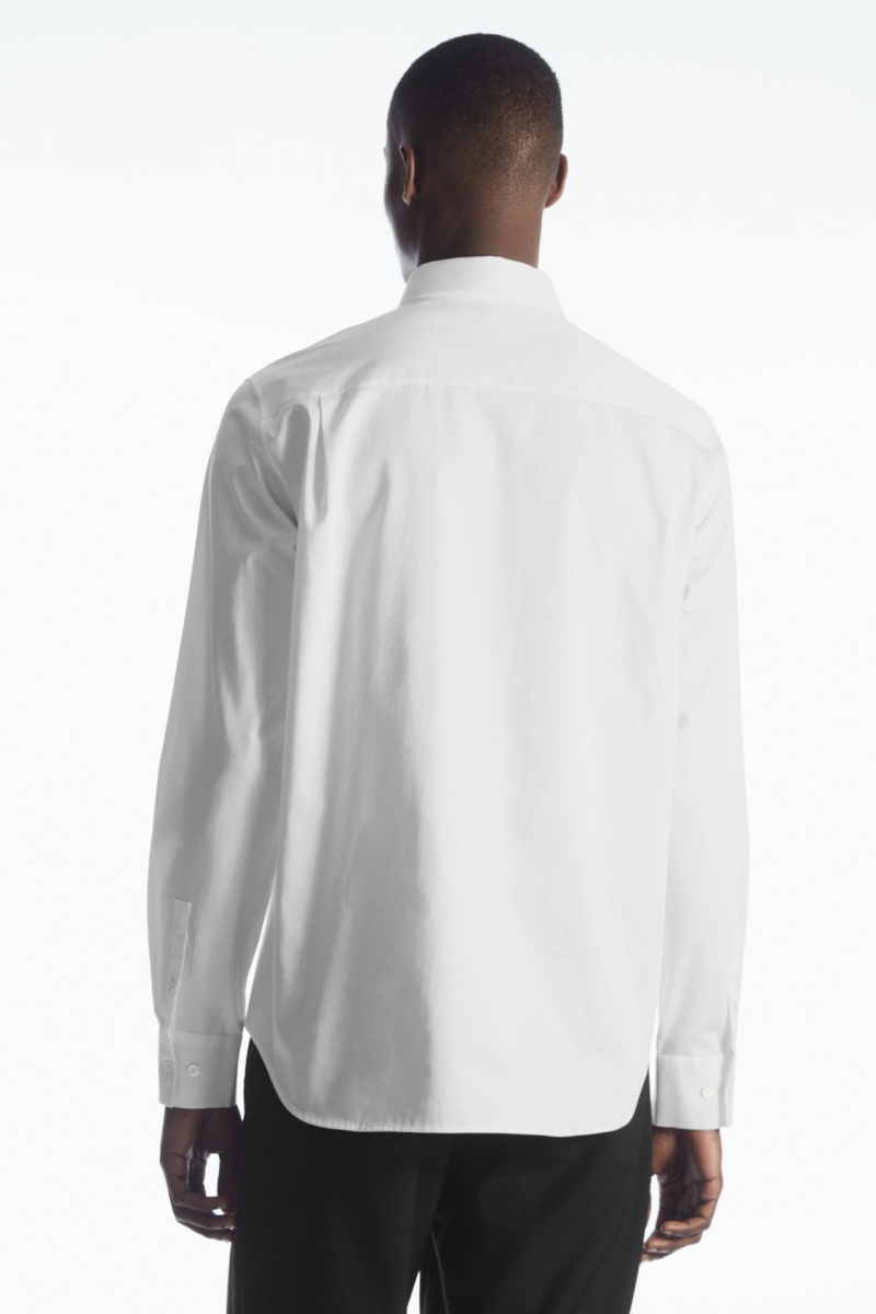Men's COS Patch-Pocket Regular Shirts White NZ-04ALTEYCS