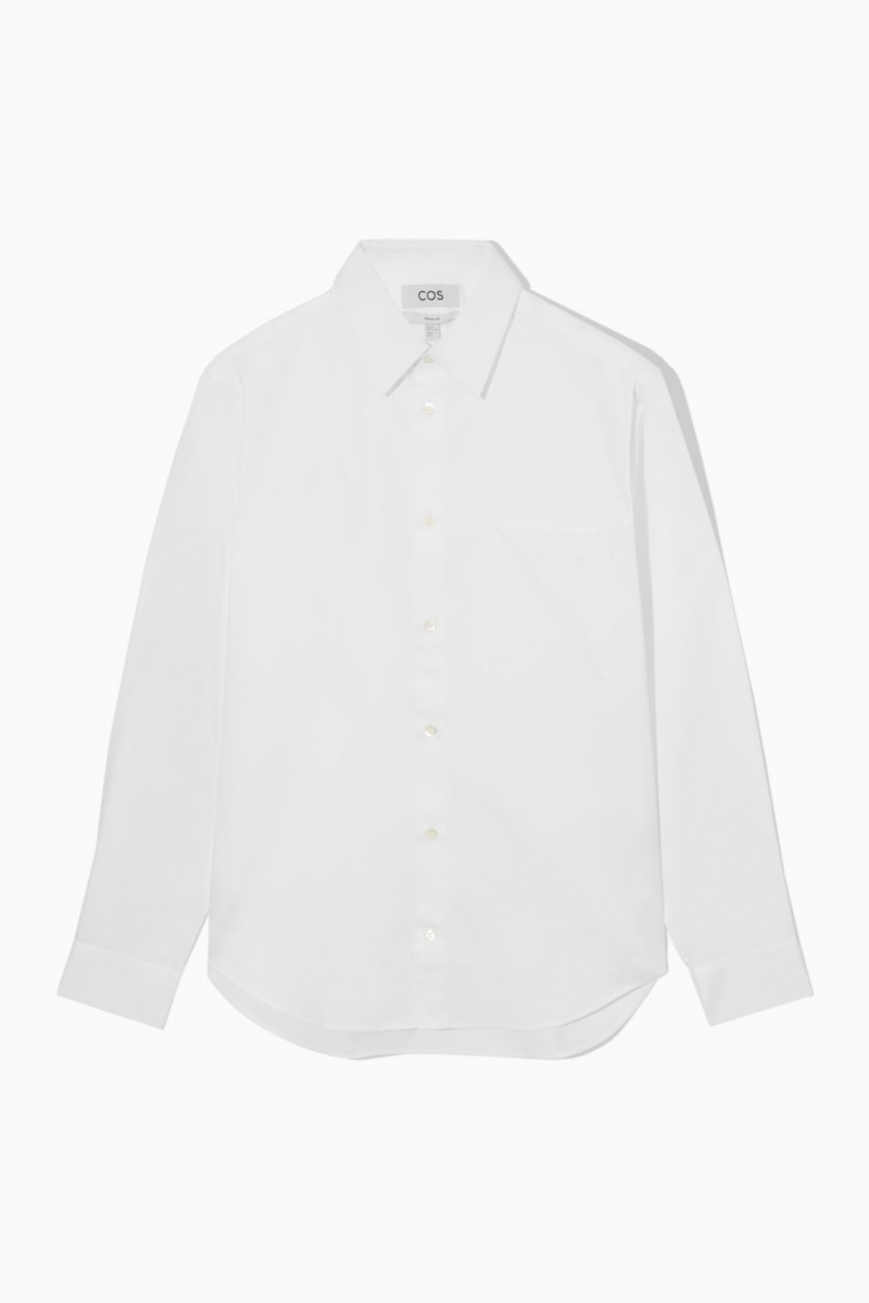 Men's COS Patch-Pocket Regular Shirts White NZ-04ALTEYCS