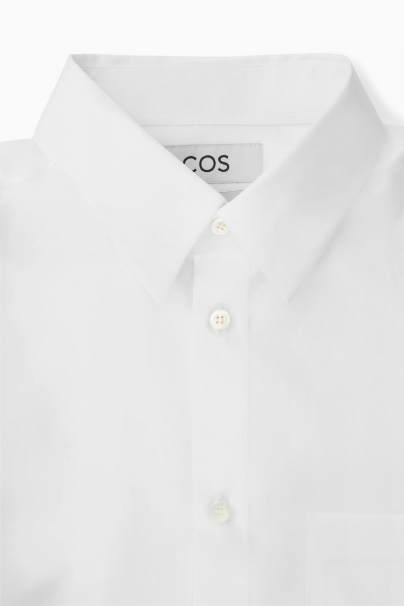 Men's COS Patch-Pocket Regular Shirts White NZ-04ALTEYCS