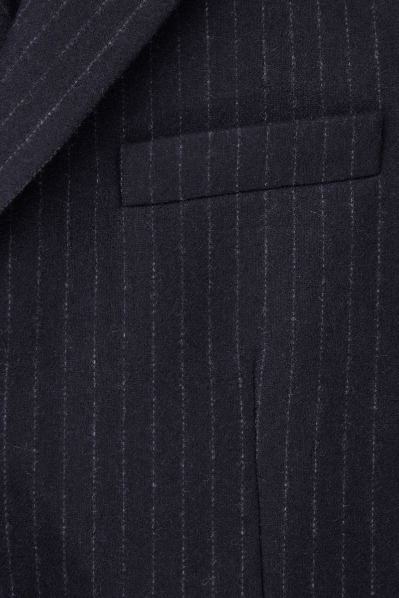 Men's COS Pinstriped Wool Regular Blazer Navy NZ-47QEOKNIU