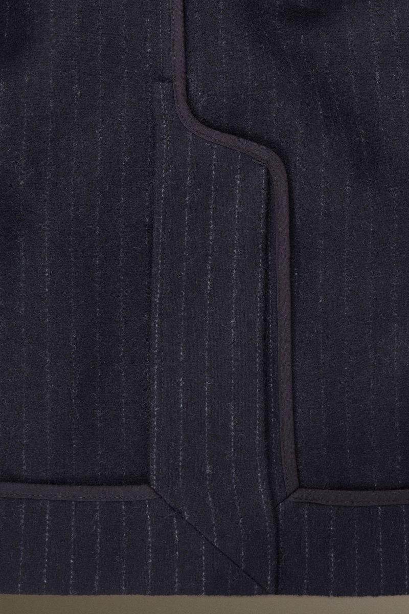 Men's COS Pinstriped Wool Regular Blazer Navy NZ-47QEOKNIU