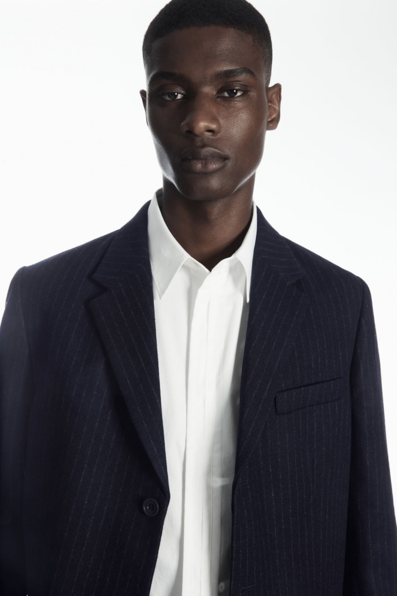 Men's COS Pleated-Placket Dress White NZ-63RUCELJS