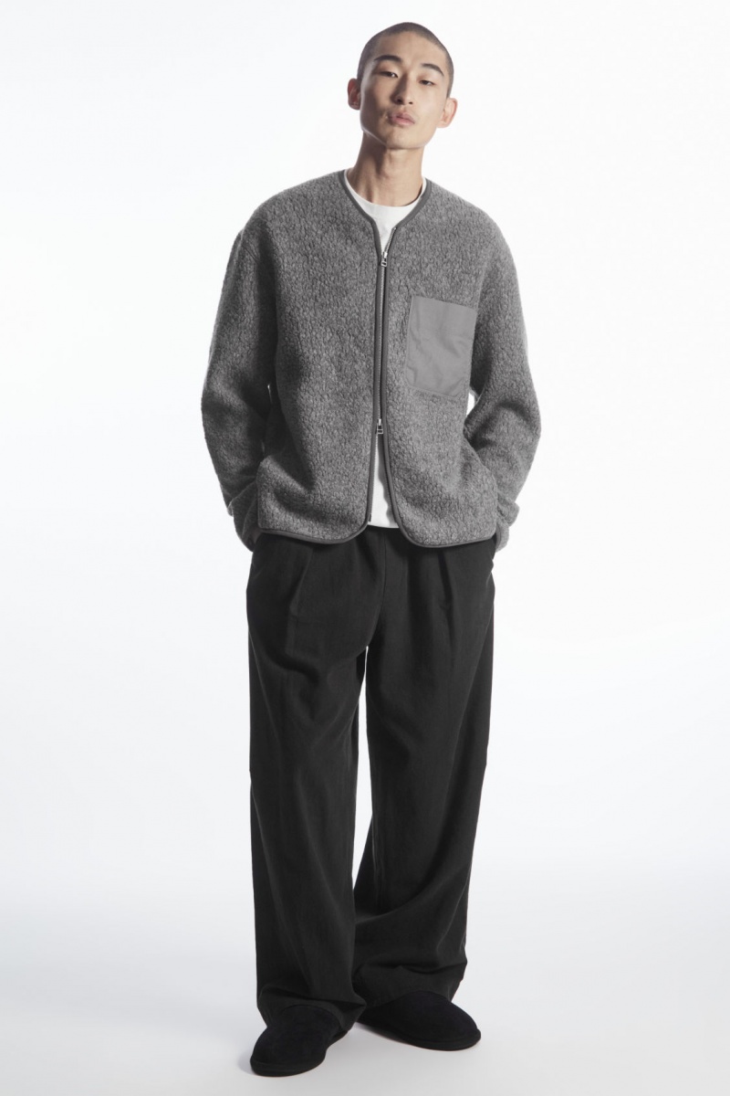 Men's COS Polar Fleece Liner Jackets Dark Grey NZ-21TRLHJUE
