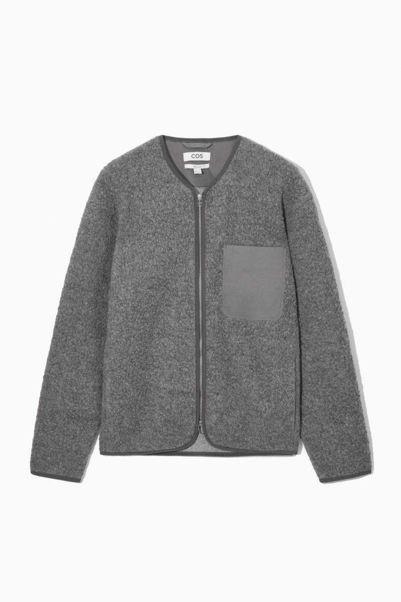 Men's COS Polar Fleece Liner Jackets Dark Grey NZ-21TRLHJUE