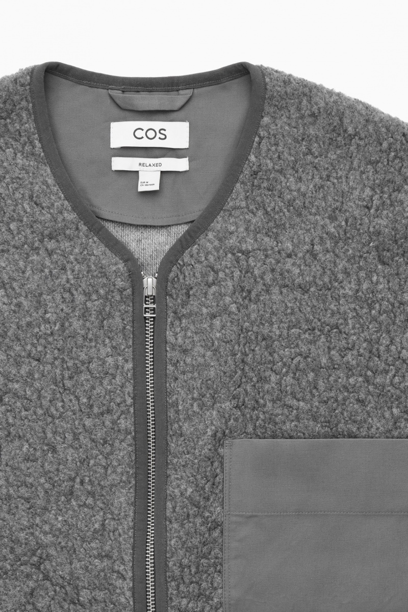Men's COS Polar Fleece Liner Jackets Dark Grey NZ-21TRLHJUE