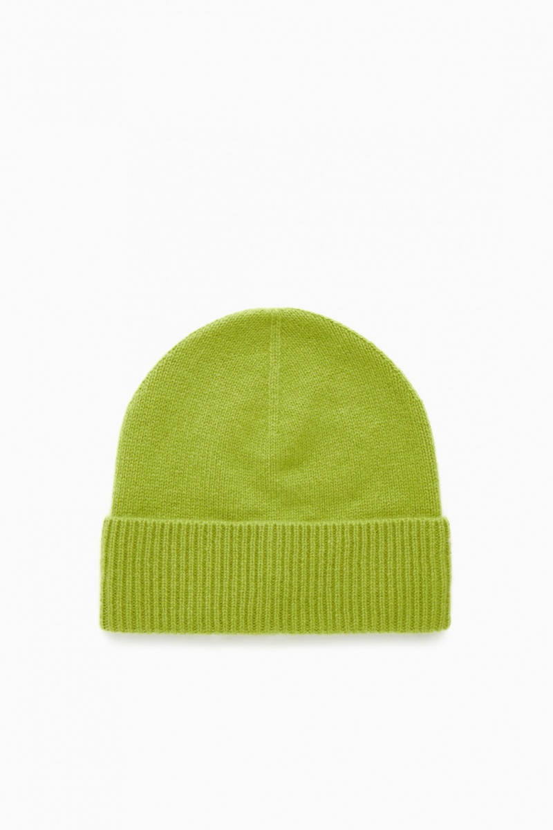 Men's COS Pure Cashmere Beanie Green NZ-09CZKHJIU