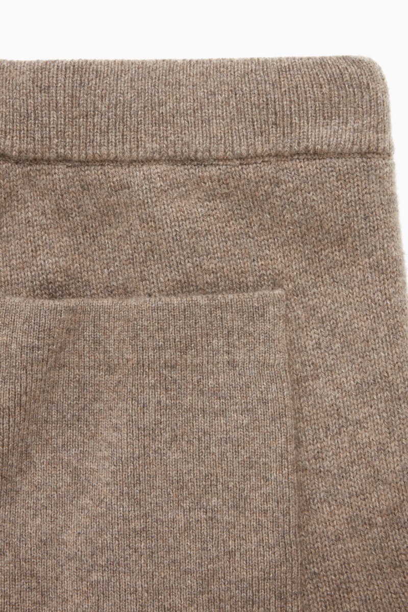 Men's COS Pure Cashmere Drawstring Shorts Dark Beige NZ-83AQJXBIN
