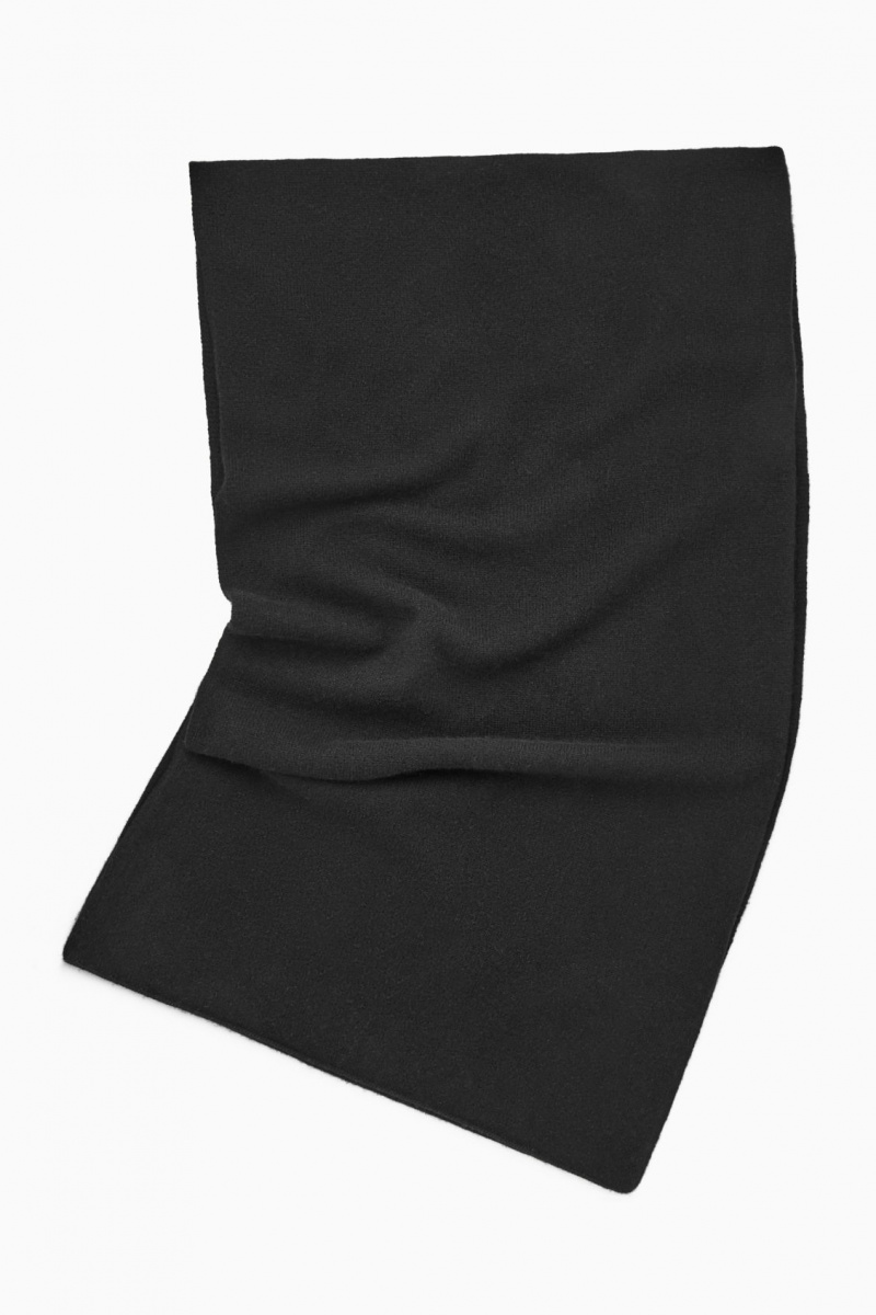 Men's COS Pure Cashmere Scarf Black NZ-48NBOCFIH