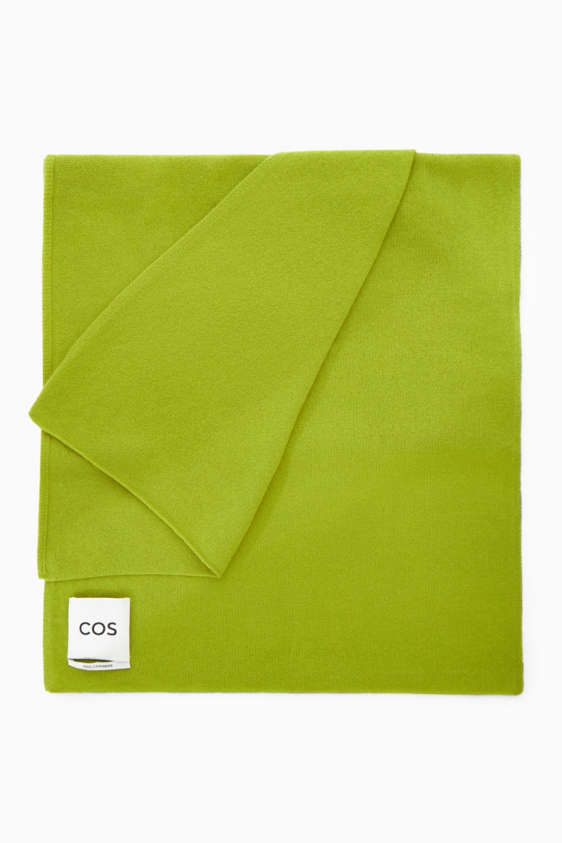 Men's COS Pure Cashmere Scarf Green NZ-39CLPOUDX