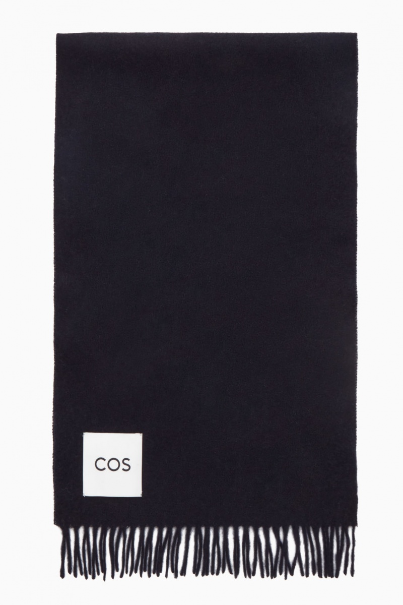 Men's COS Pure Cashmere Scarf Navy NZ-21YOWJXZE