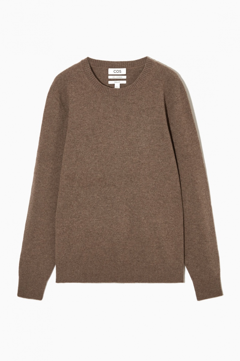 Men\'s COS Pure Cashmere Sweaters Brown NZ-28EWOUBZG