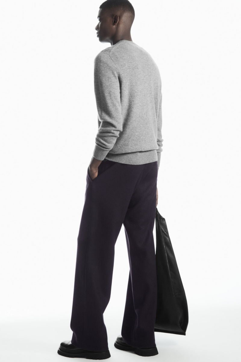 Men's COS Pure Cashmere Sweaters Grey NZ-01SIJTRMA