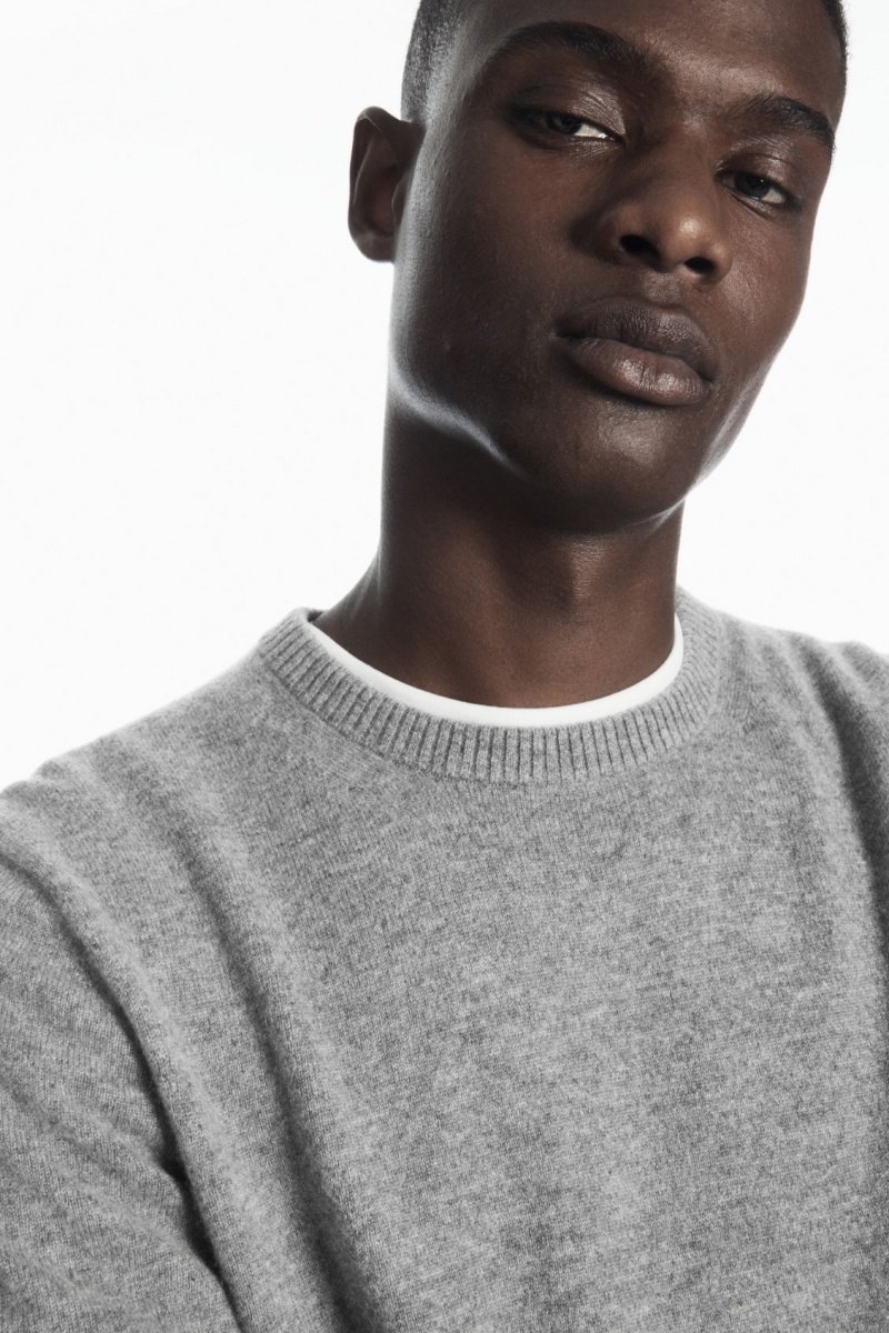 Men's COS Pure Cashmere Sweaters Grey NZ-01SIJTRMA
