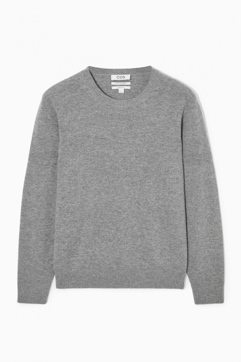Men's COS Pure Cashmere Sweaters Grey NZ-01SIJTRMA