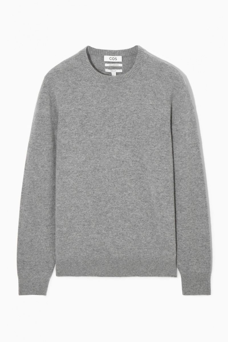 Men's COS Pure Cashmere Sweaters Grey NZ-01SIJTRMA