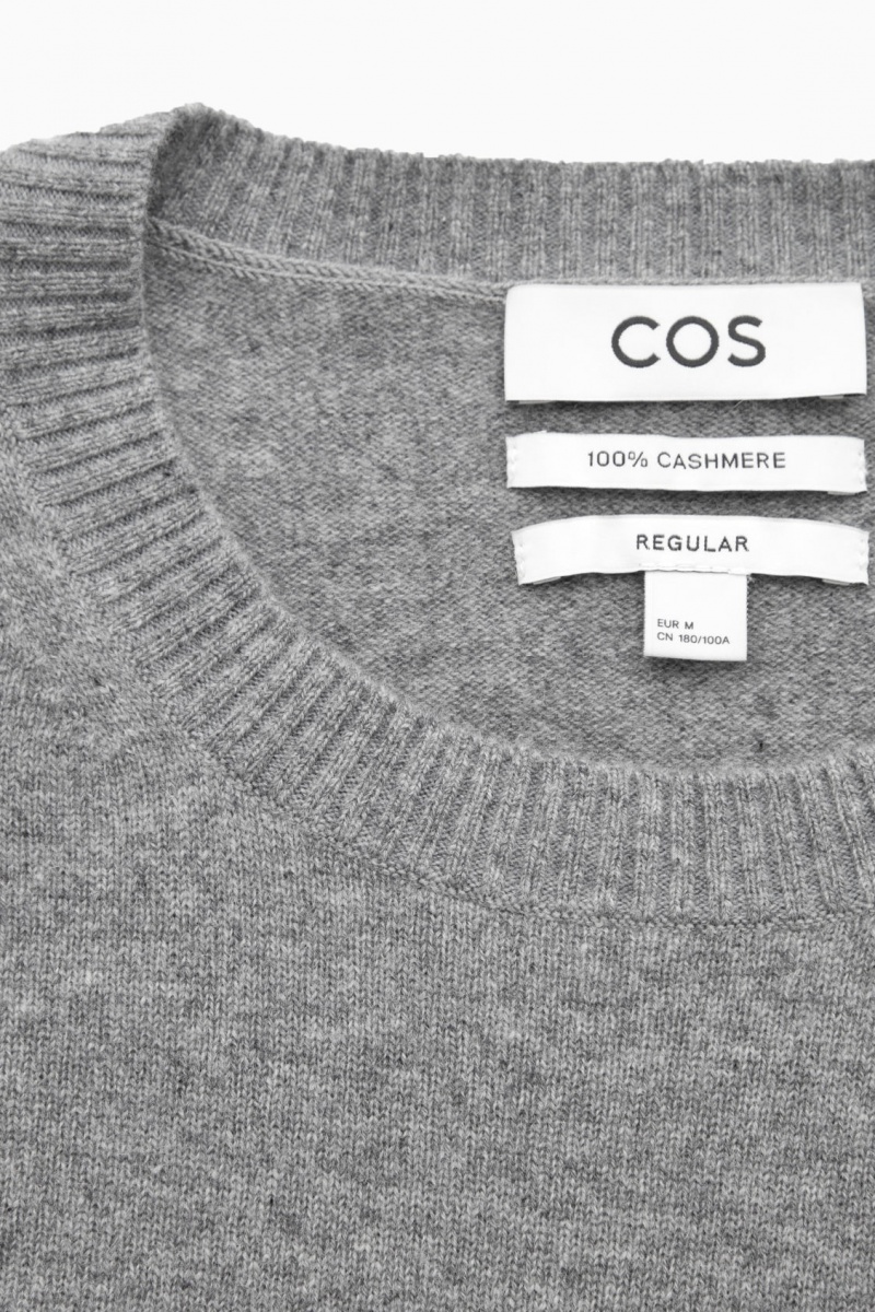 Men's COS Pure Cashmere Sweaters Grey NZ-01SIJTRMA