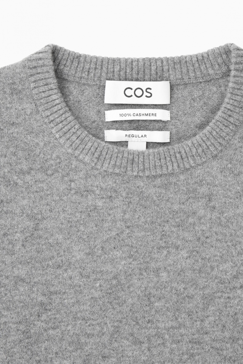 Men's COS Pure Cashmere Sweaters Grey NZ-01SIJTRMA